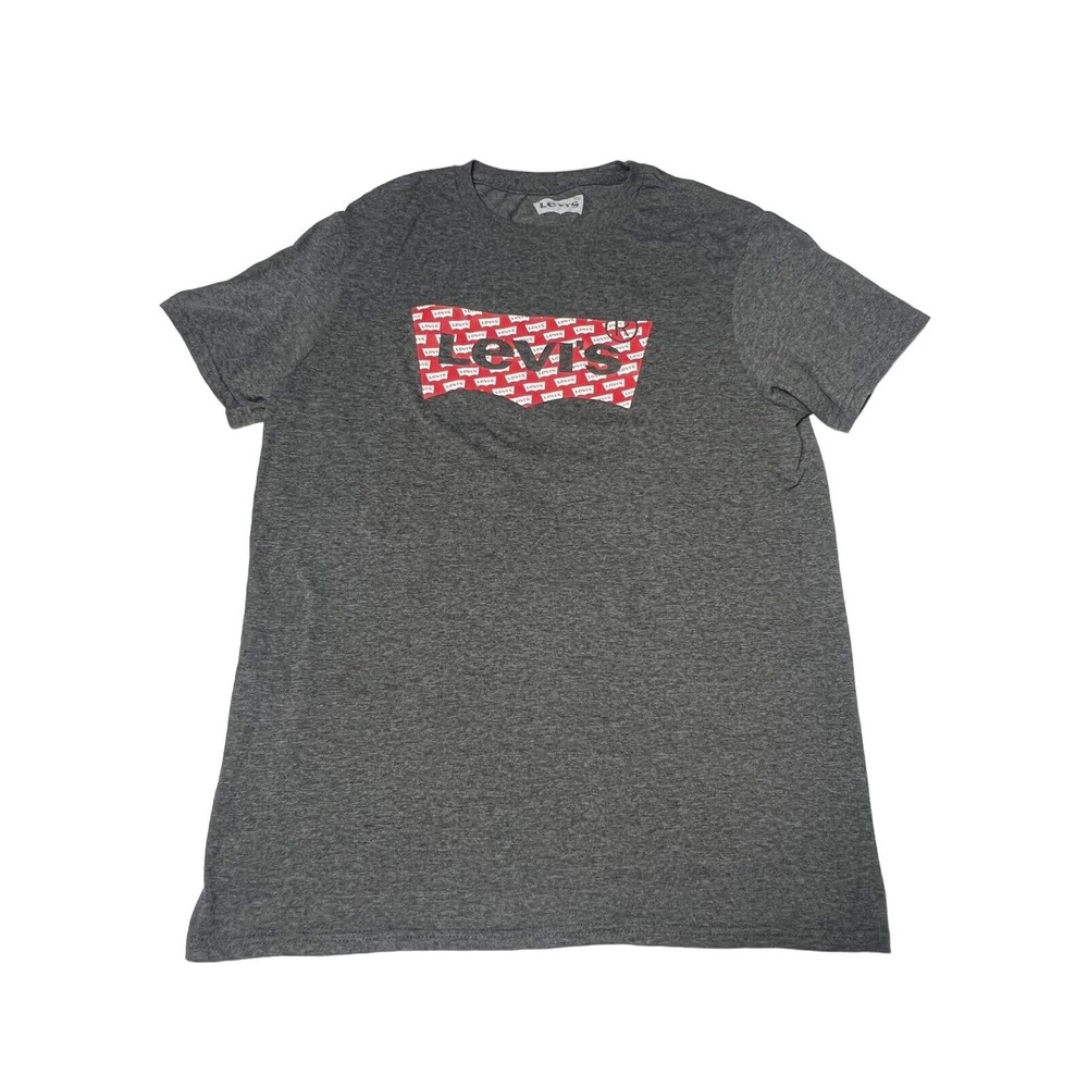 Levi's T Shirt Mens Size Medium Charcoal Heather Batwig Slim Fit T Shirt New
